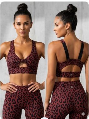 Twist Fit Sports Bra in the "Leopard Print" EUC